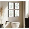 4Pcs Eucalyptus Botanical Wall Art Sage Green Bathroom Pictures Watercolor Mint Green Plant Leaves Poster Print Modern Minimalist Aesthetics Canvas