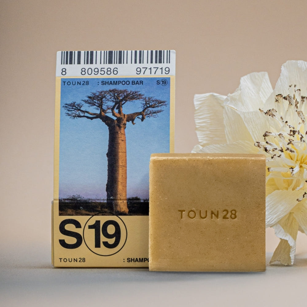 TOUN28 S19 Baobab Shampoo Bar 100g – Nourishing Moisturizing Solid Shampoo for Dry Scalp and Damaged Hair