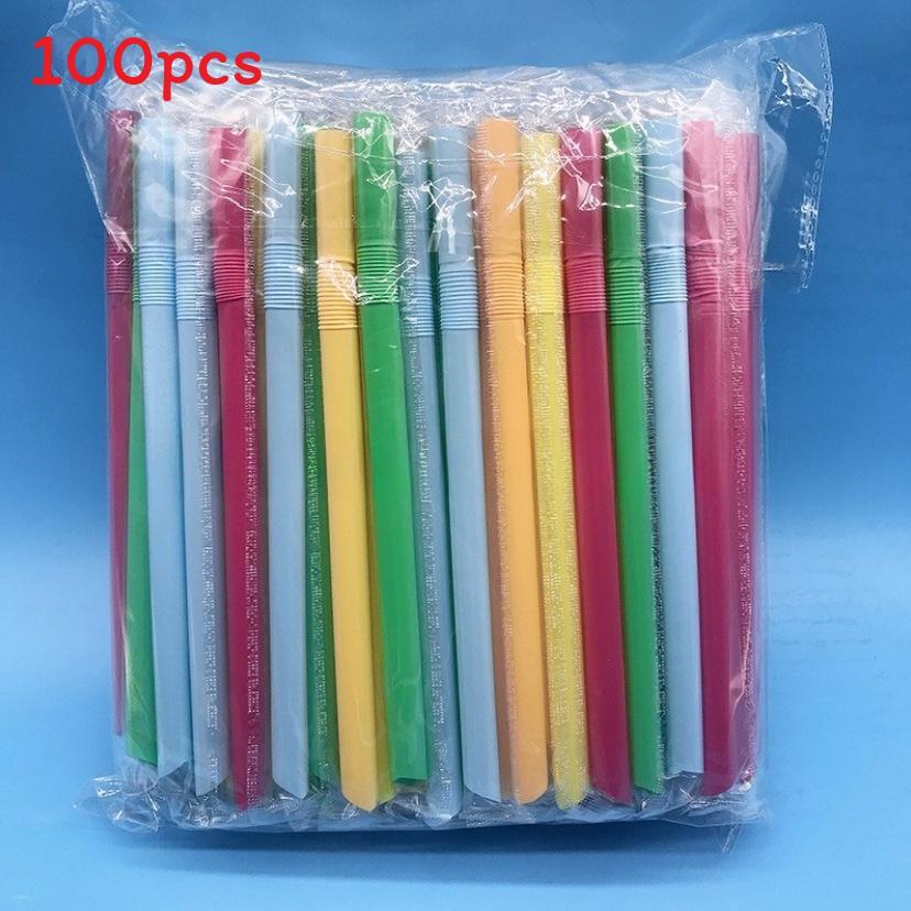 Disposable Bent Straw Milk Tea Drinking Straw With Sharp Tip For Takeout And Coffee