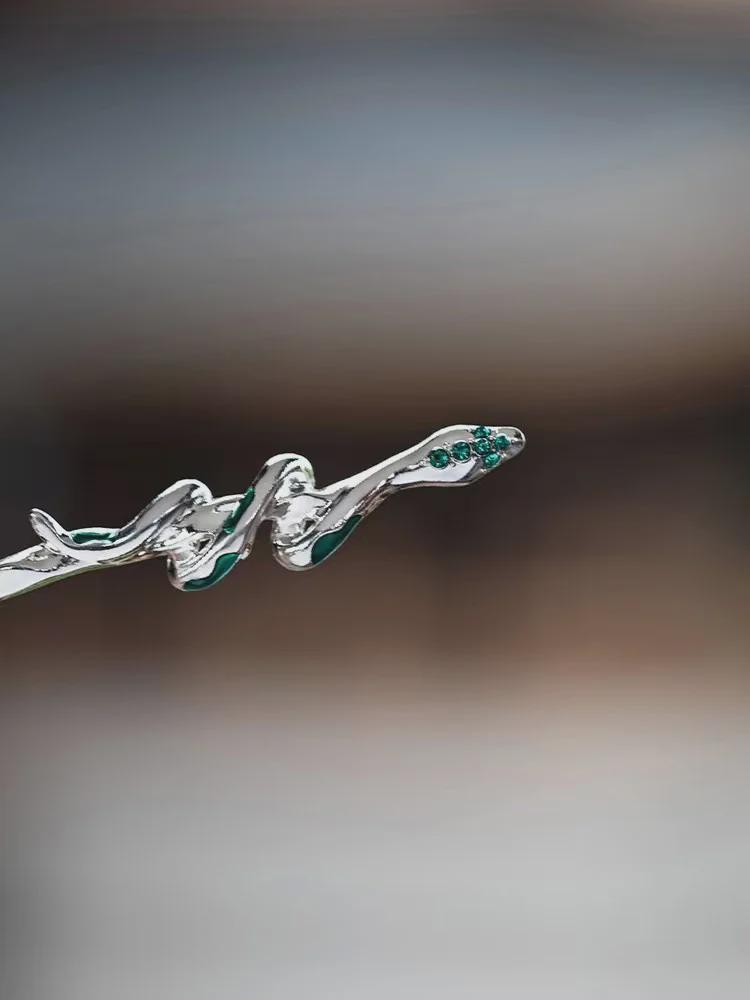 Slytherin Green Snake High-End Hairpin: Ancient & Elegant Dark Style Accessory