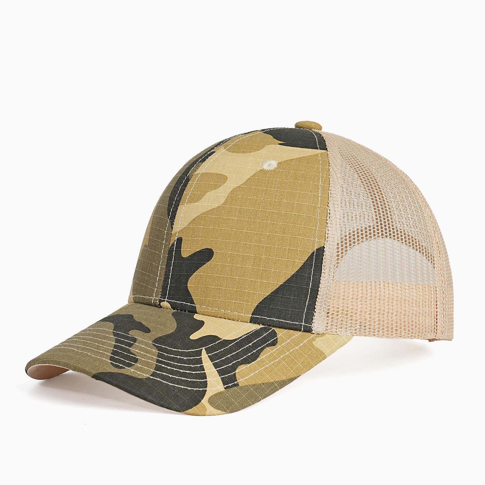 

Camouflage Hard Top Baseball Hat Outdoor Mountaineering Sports Casual Hat Men s Half Mesh Baseball Cap Adjustable