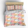 Cute Cartoon Animal Face Background Bedding Set For Kids Luxury Gift 3Pc Digital Print Comforter Set Soft Comfortable Breathable