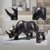 Rhinoceros Figurine Resin Rhino Modern for Office Desk, Display Cabinet