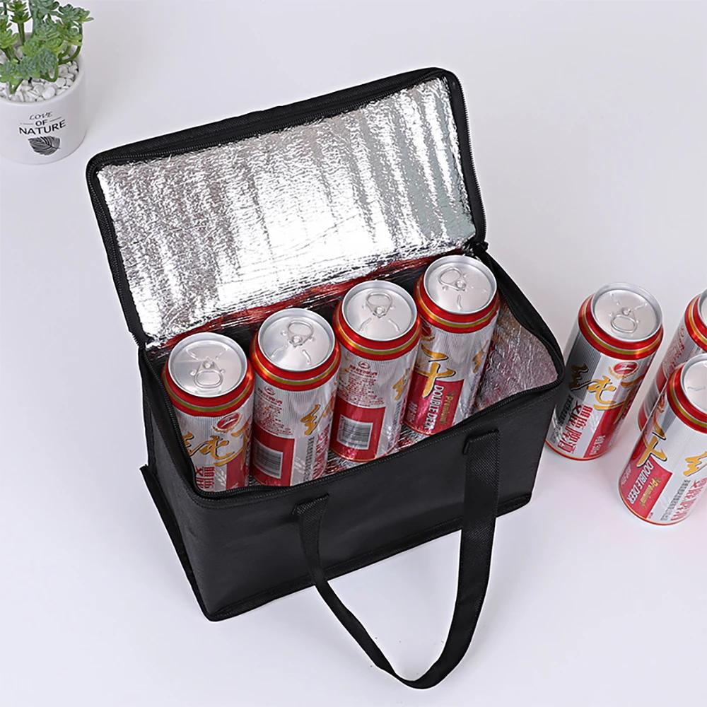 1pc Portable Lunch Cooler Bag Folding Insulation Picnic Ice Pack Food Thermal Bag Drink Carrier Insulated Bags Beer Delivery Bag