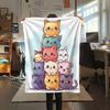 Stacked Cats  Print Flannel Blanket, High quality Comfortable for All Seasons, Home Decor, Warmth and Comfort