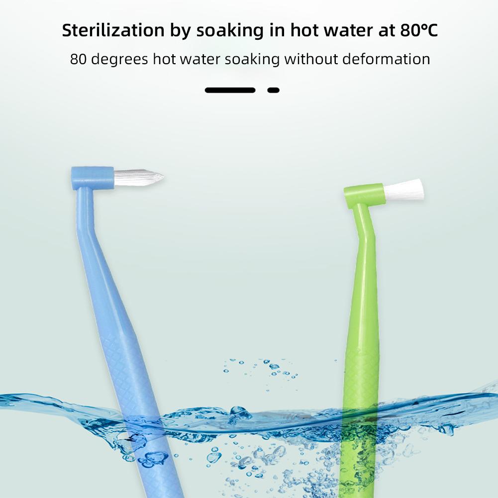 Double Head Single Bundle Orthodontic Toothbrush Interdental Cleaning Brush Portable Soft Bristles Tooth Cleaning Tool