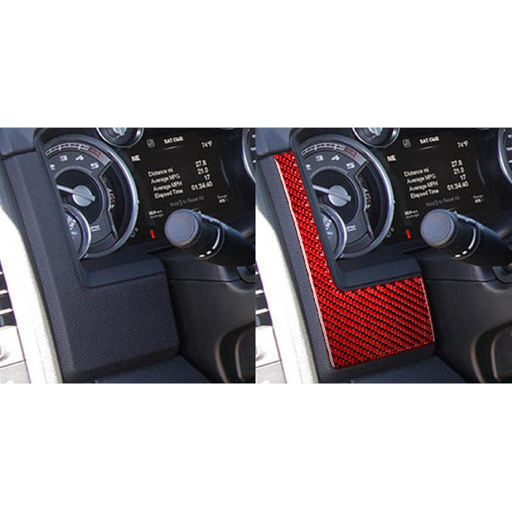 Red Carbon Fiber Dashboard trument Speedometer Tachometer Frame Panel Cover Car Interior Compatible with Dodge Ram 1500/2500/3500 2013 2014 2015 2016