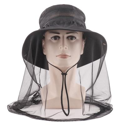 Summer Outdoor Mesh Anti-mosquito Hat Sun Protection Quick-drying Bucket Hat Fishing Mountaineering Multi-functional Sunshade Big Eaves Hat