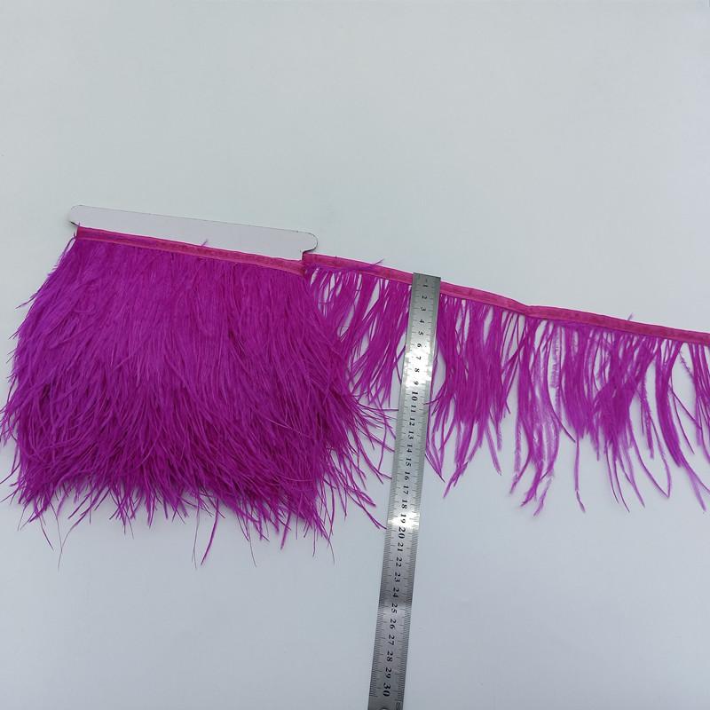 Feather1meter Dyed Colorful Ostrich Feathers Trim Ribbon for Dress Clothing Decoration Sewing Needlework Handicraft Accessories10-15cm