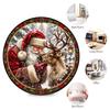 Cute Christmas Day Gift Bell Santa Claus Snowman Christmas Tree round rug Home Soft Decorative Anti slip Chair Mat Carpet Outdoor Floor Mat Carpet 16