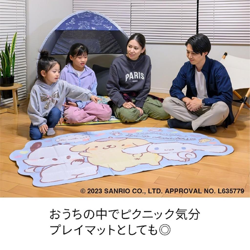 Asahi Koyo Sanrio Characters Picnic Sheet Cushion Mat Die-Cut