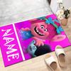 Custom Trolls Mat Personalized Name, Polyester Washable Indoor Entryway Rug, Gift for Christmas, Easter, Thanksgiving Day