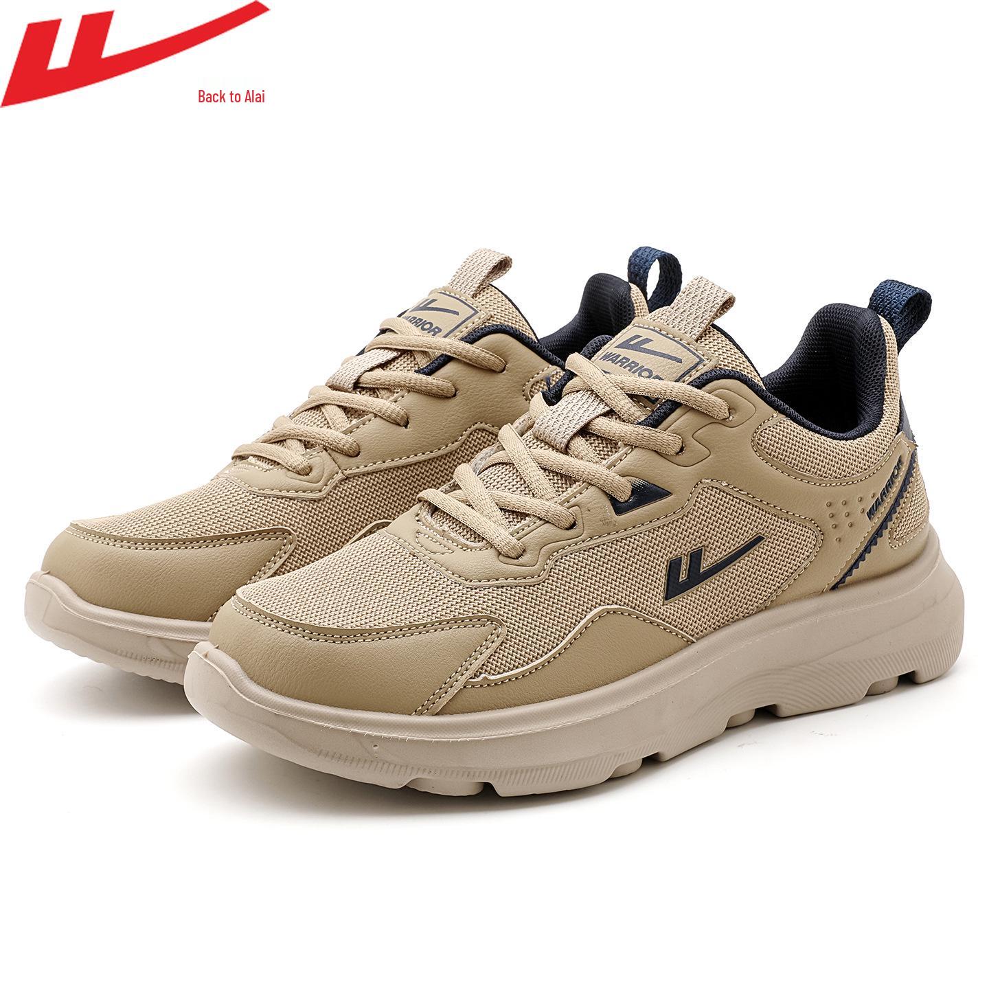 Warrior Men s 2025 Autumn Mesh Sneakers: Lightweight, Versatile, Soft Sole Dad Shoes 40 хаки