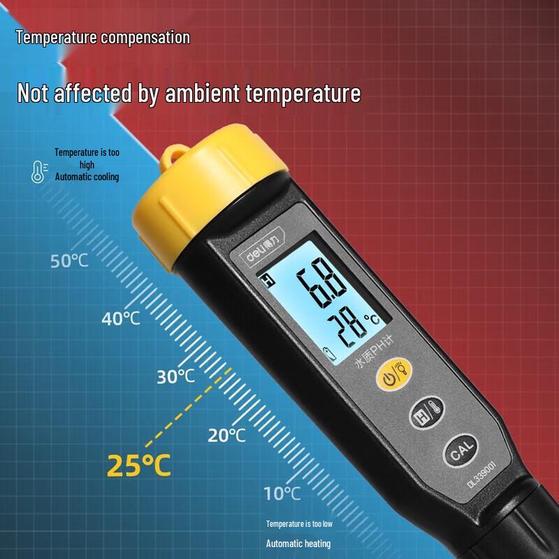 Deli Outdoor Digital Water Quality pH Meter Pen