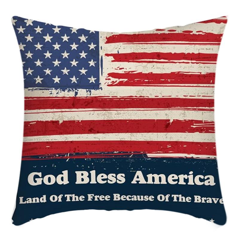 New Independence Day Cushion Pillow Cover Nordic Linen Pillow Cover