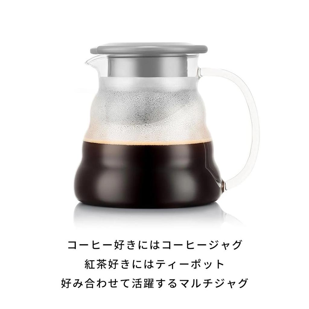 BODUM MELIOR Coffee ServerTeapot with Filter, 600ml, 80th Anniversary Limited Edition, Gray, for Coffee, Black Tea, Green Tea, Chinese Tea, Herbal