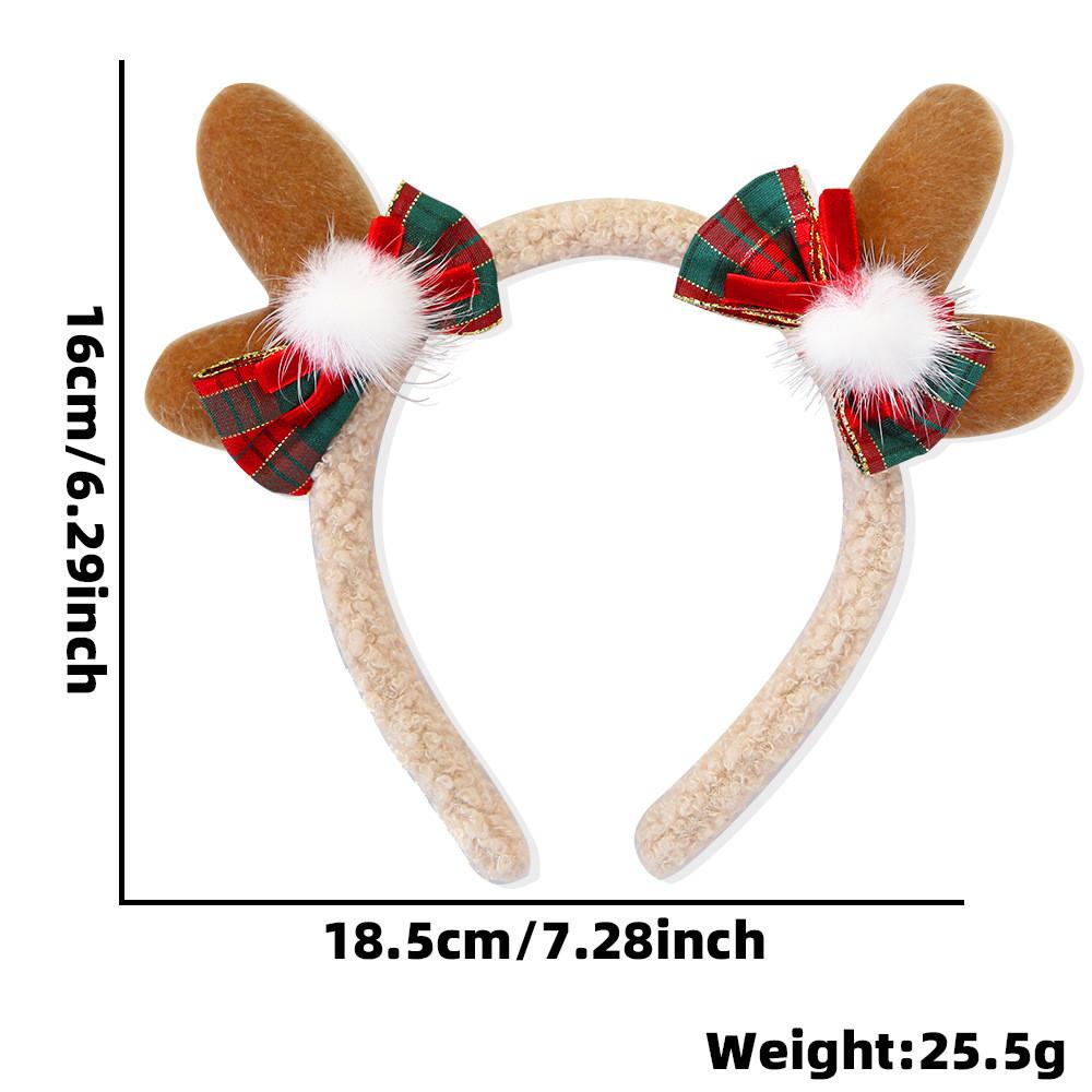 Stilvolles Weihnachtsstirnband mit Plüsch-Rentiergeweih für Kinder