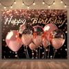 Gold Glitter Blue Birthday Party Background Balloon Star Stand Banner Poster Background  Theme Party Decoration Supplies Gi
