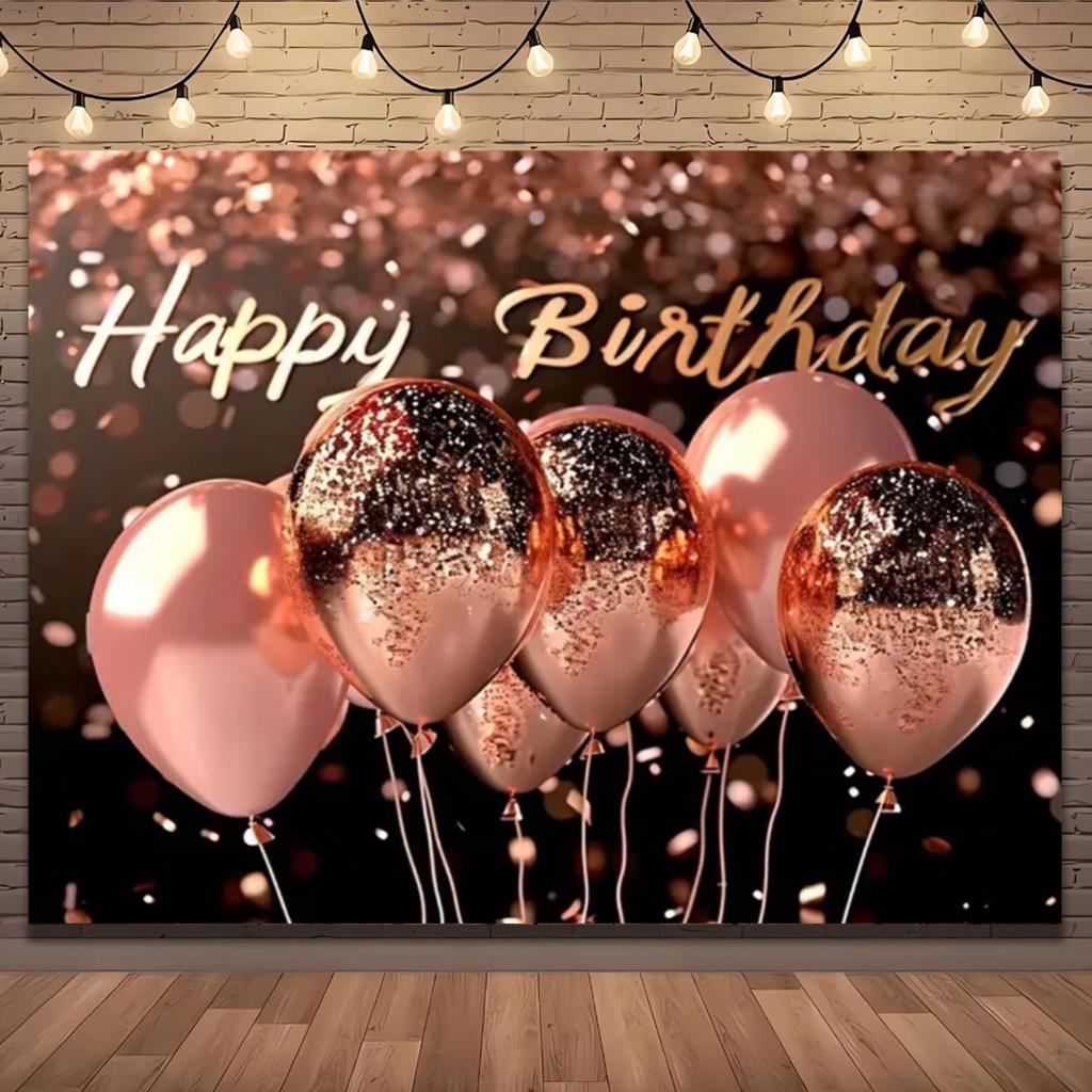 Gold Glitter Blue Birthday Party Background Balloon Star Stand Banner Poster Background  Theme Party Decoration Supplies Gi