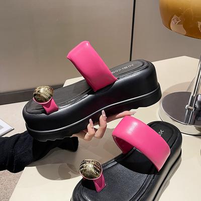 Women's Slippers Sexy Clip Toe Shoes 2024 Summer New Platform Sandals Simple Fashion Street Slippers Zapatos De Mujer