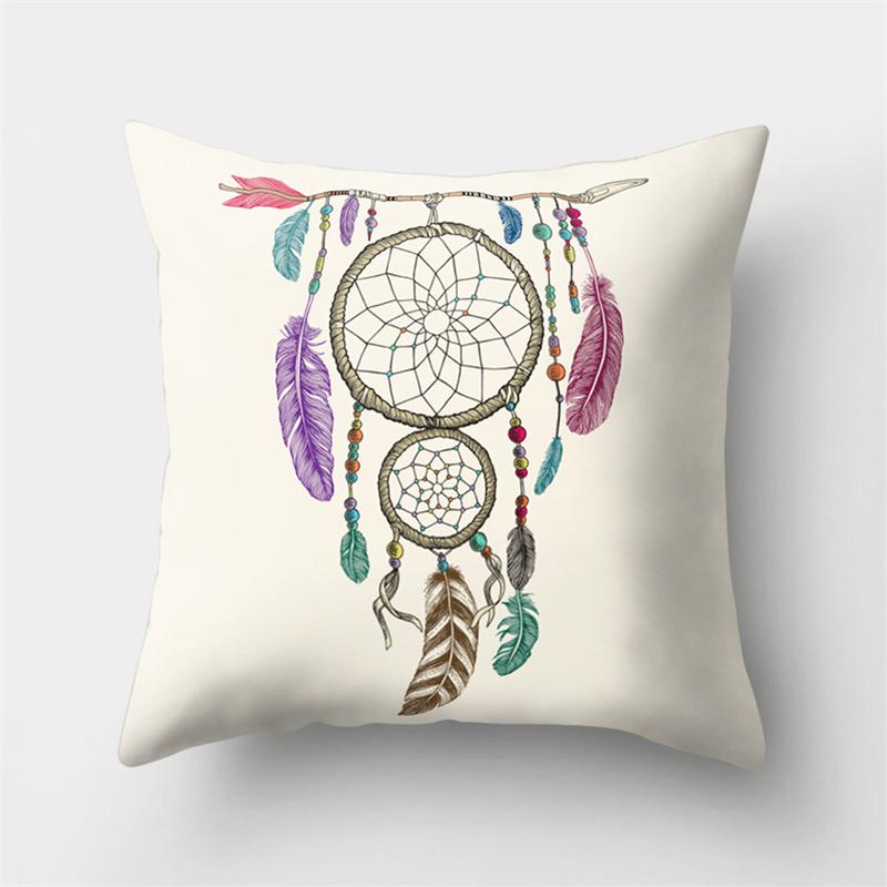 Feather Dream Catcher Husă de pernă boemă Acasă Sufragerie Canapea Decorare mașină Husă de pernă lombară