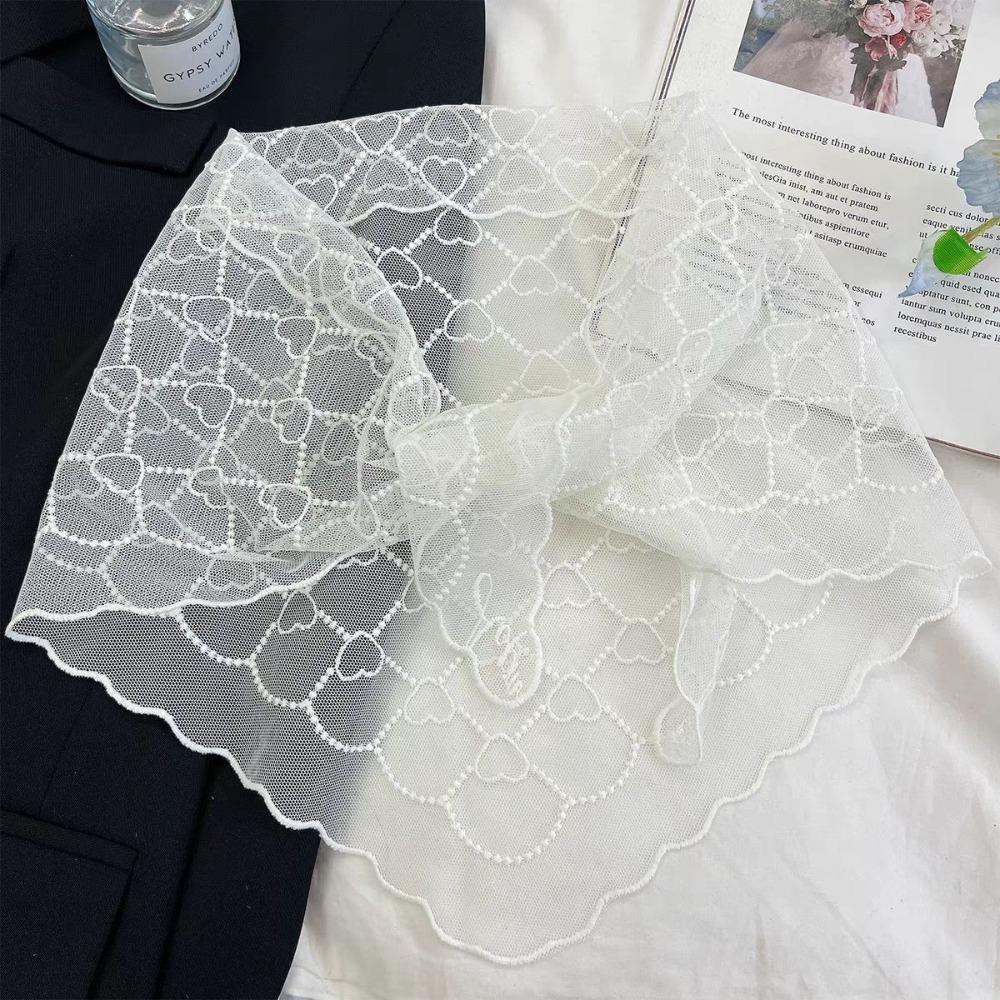 Embroidery Lace Scarf Hollow Out Hair Scarf Headband Vintage Foulard Bandana  for Women