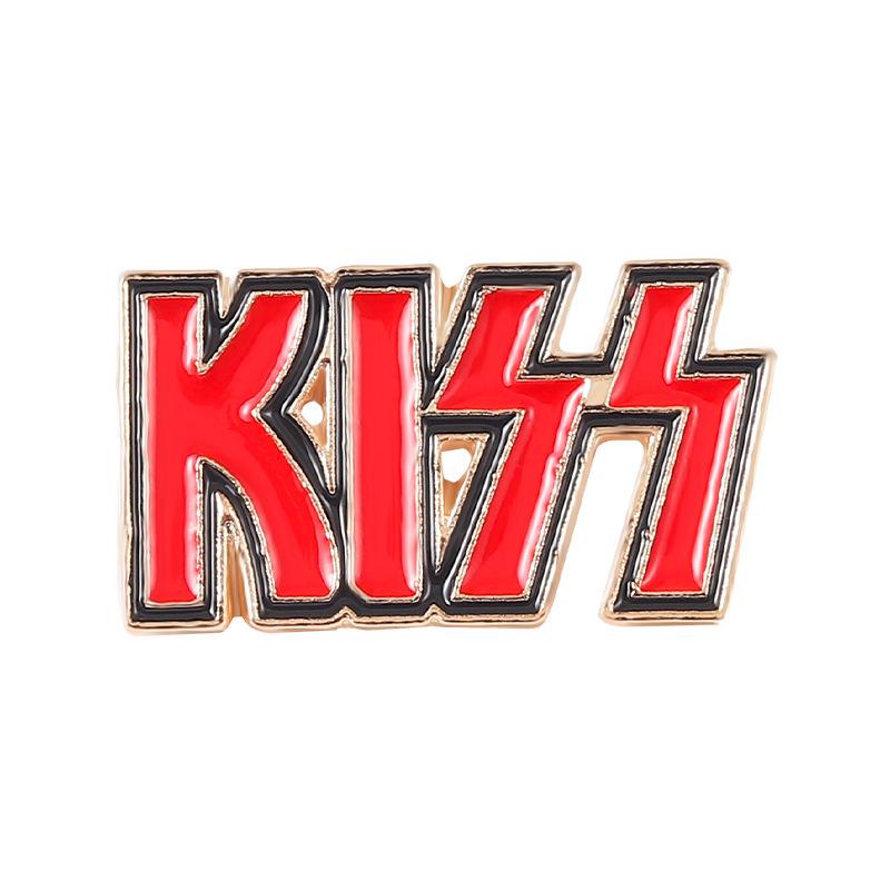 European & American Alloy KISS Band Brooch - Enamel Badge Pin for Bags & Clothing