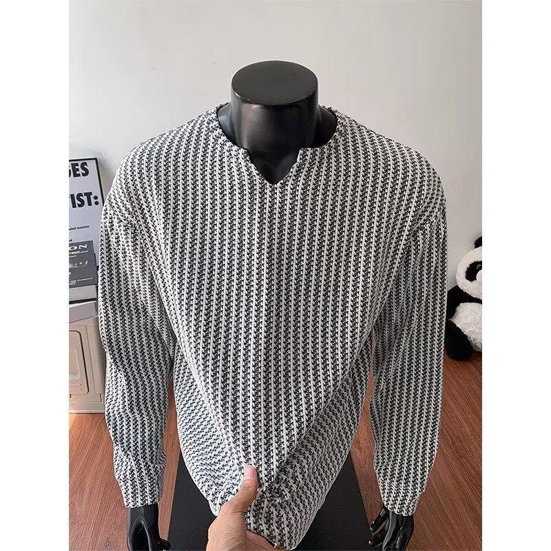 

Unisex Herringbone Henley Hoodie: Autumn Houndstooth Long Sleeve Layer 3XL білий