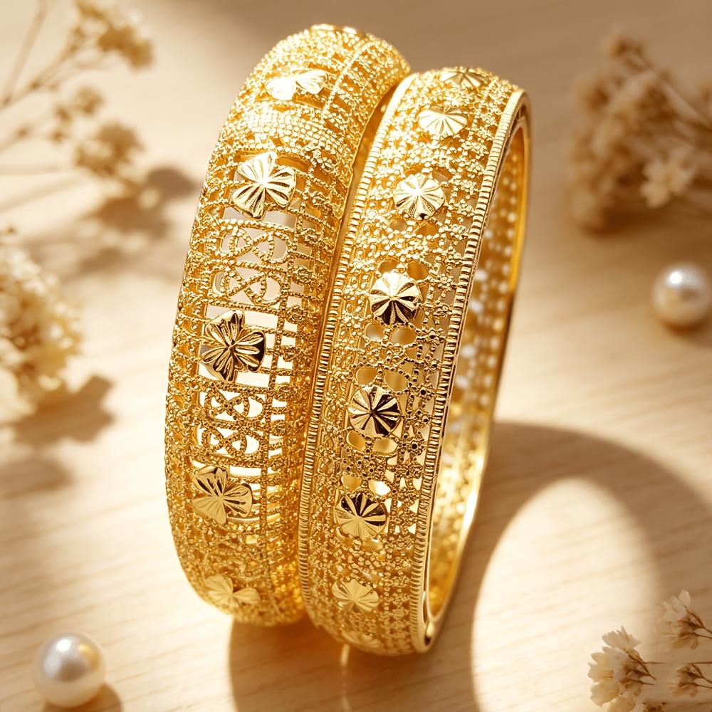 Bohemian Hollow Floral Design Bracelet Gold Zinc Alloy
