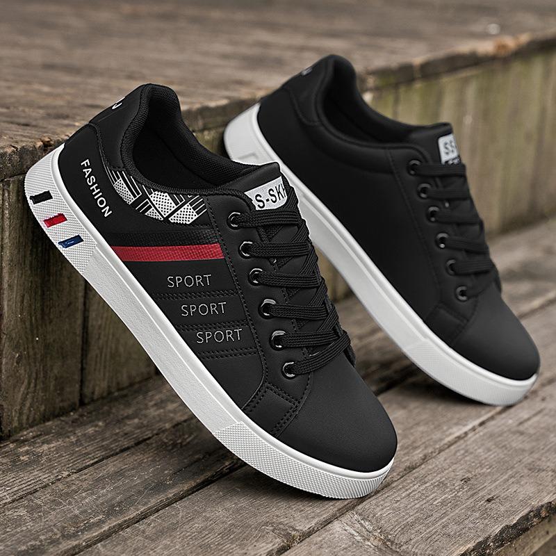 Herren Leder Freizeitschuhe Mode Lässige Board Schuhe Outdoor Laufschuhe für Herren Tennis Trainingsschuh Schnürschuhe Flats Sneakers