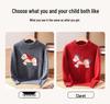 Unisex Children's Wool Knit New Year Sweater - Thick Cartoon Baby Pullover Base Layer