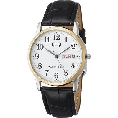 No Q Q [citizen Q Q] Watch Analog Waterproof Date Day Leather Strap A206 504 Men S White