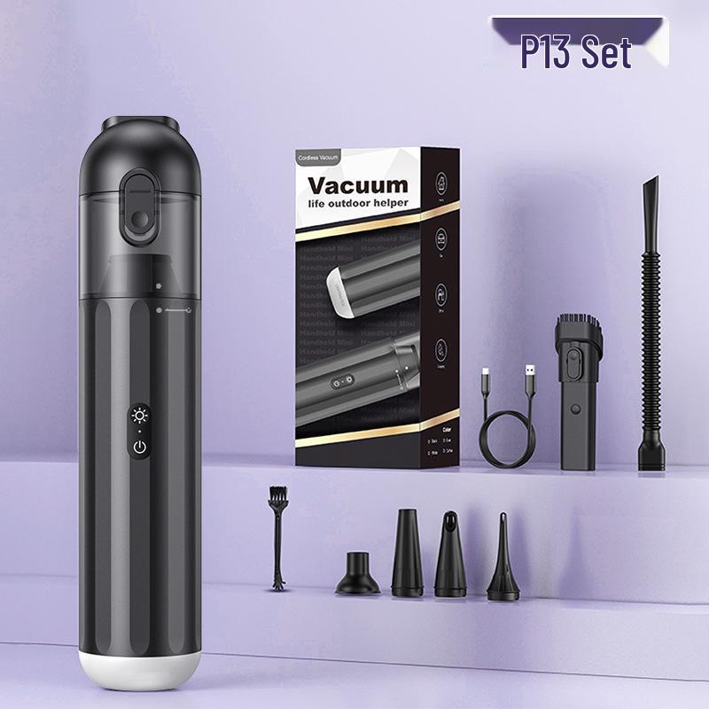 P13 Multifunctional Car Vacuum Cleaner with 10000Pa Suction, Outdoor Lighting, Air Blowing, and Inflation.