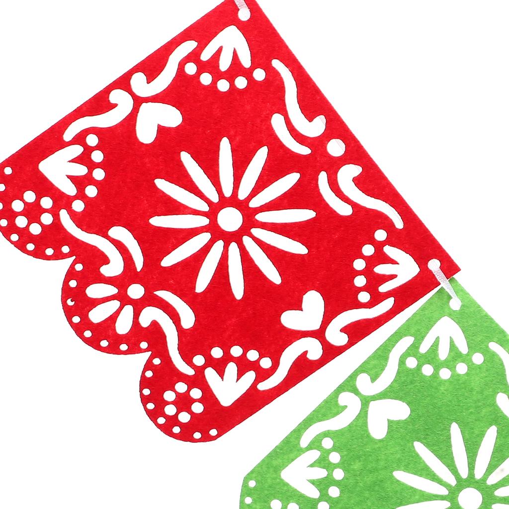 Day Of The Dead Decoration Hollowed Out Square Garland Plastic Bunting Banners Multicolor Mexican Banner Holiday Art Decoration