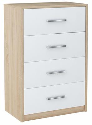Bodo Chest Of Drawers 60Cm 4S White-Sonoma Shelf