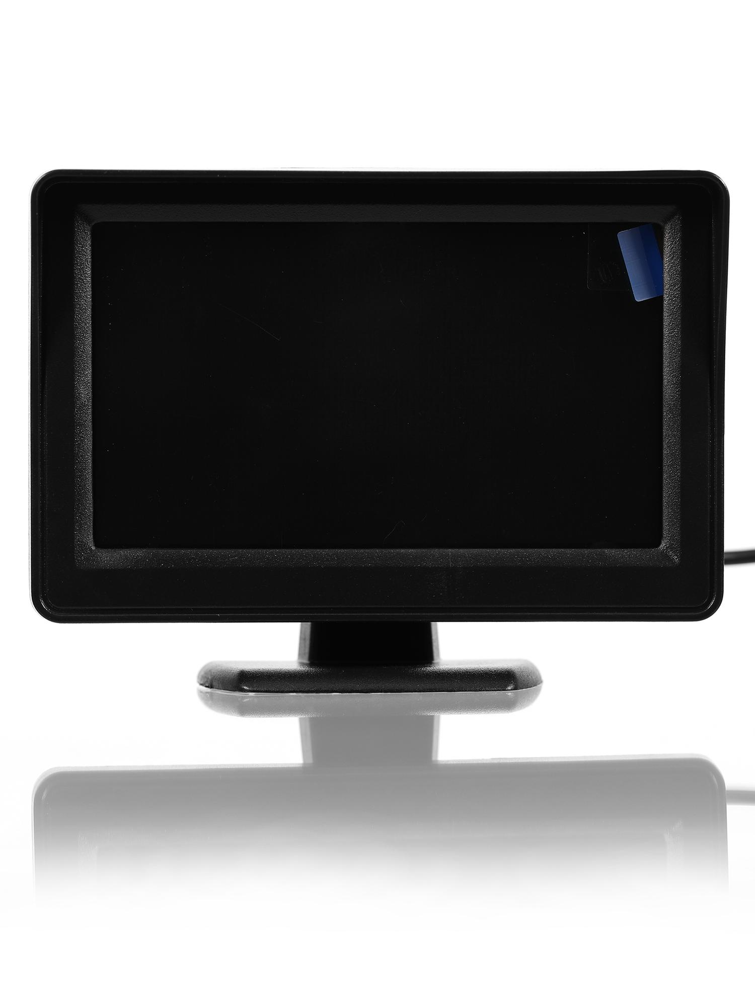 4,3-дюймовый TFT-дисплей, 16:Соотношение сторон 9, разрешение 480x272, совместимость с видеосистемами PAL и NTSC.