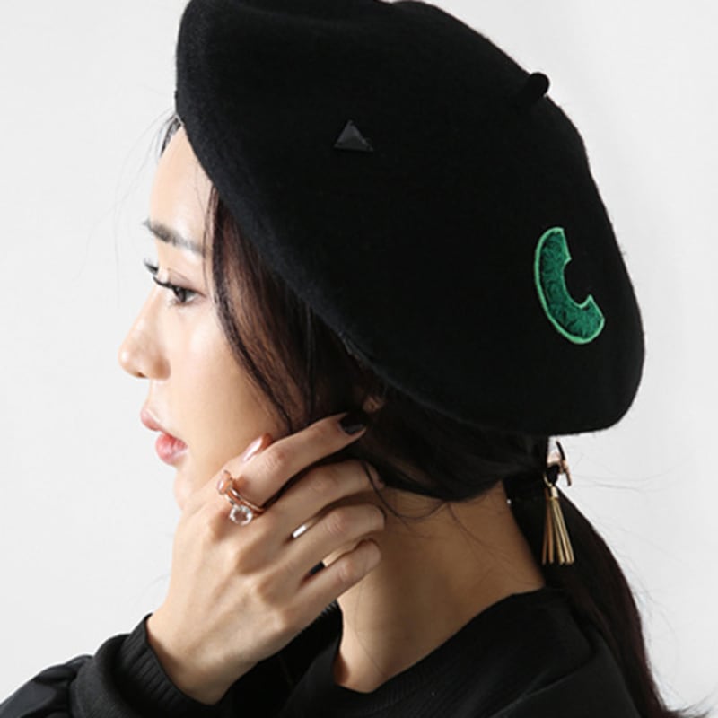 

RACOHA Треугольный берет из шерсти C_черный black