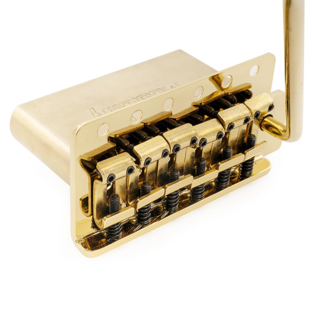 Musiclily Ultra Tremolo Bridge with Hardened Steel Pressed 42mm Brass and Insertable Tremolo Arm for American Vintage Strat Electric Guitars 10.5mm