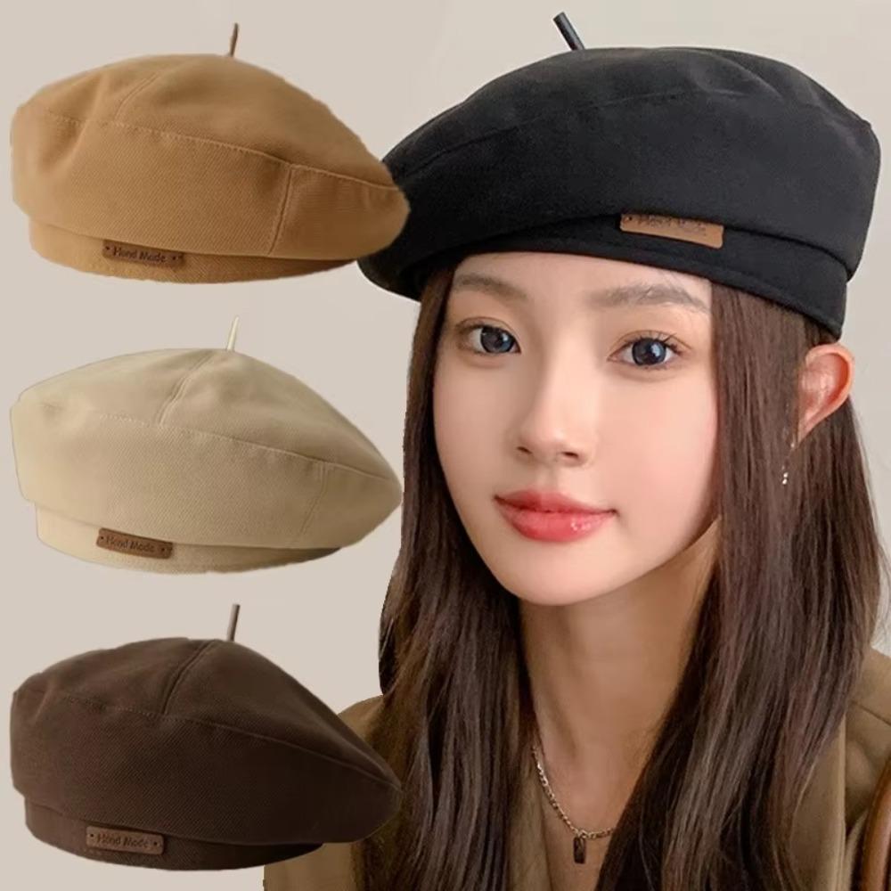 Retro Painter Hat Solid Color Woolen Hats England Female Winter Cap
