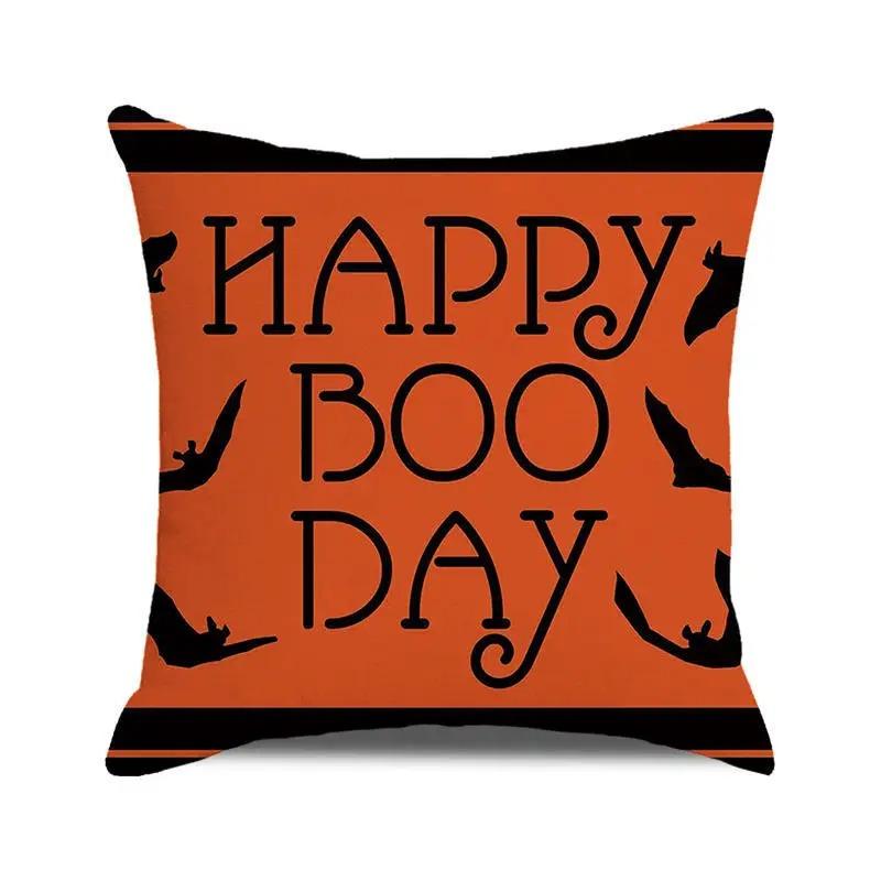 Halloween Decorative Cushion Cover Pumpkin Bat Wizard Ghost Pillowcase Suitable for Home Living Room Sofa Room Decoration