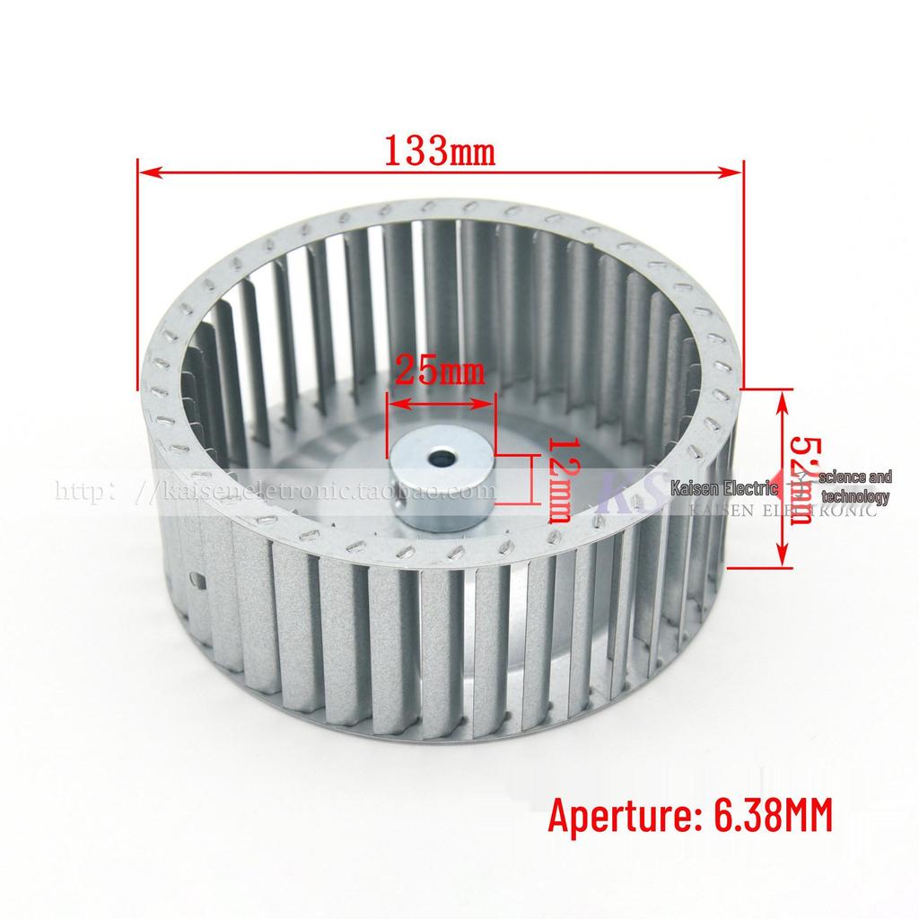Galvanized Steel Centrifugal Fan Impeller Wheel, 133mm Diameter X 52mm Height, 8mm Inner Hole, High-Temperature Resistant