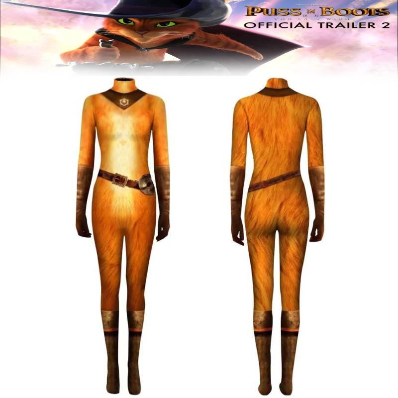 Puss In Boots Cosplay Costume Jumpsuit For Halloween Carnival
