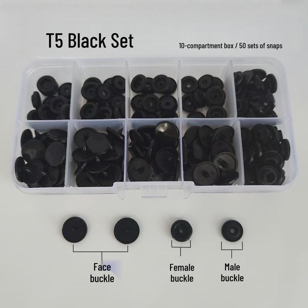 120-Piece Snap Fastener Installation Tool Set with Colorful Resin Buttons and Hand Press Pliers