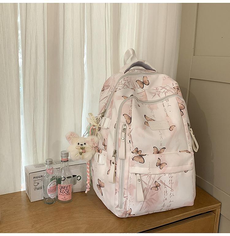 Schoolbag new high-value national tide ancient style fresh and sweet backpack junior high school students lightweight spring outing travel