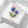 Fashion Pearl Double Bouquet Brooch Women's Suit Pin Exquisite Ethnic Style Hypoallergenic Affordable Luxury Enamel Brooch Long-Lasting Color BFF Gift