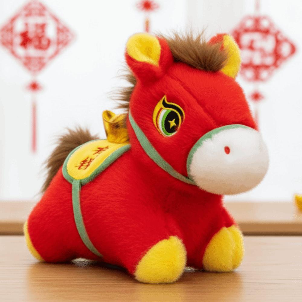 Cute Stuffed Horse Toy Mascot Dolls Zodiac Pony Figurine Horse Plush Doll  Year of Horse