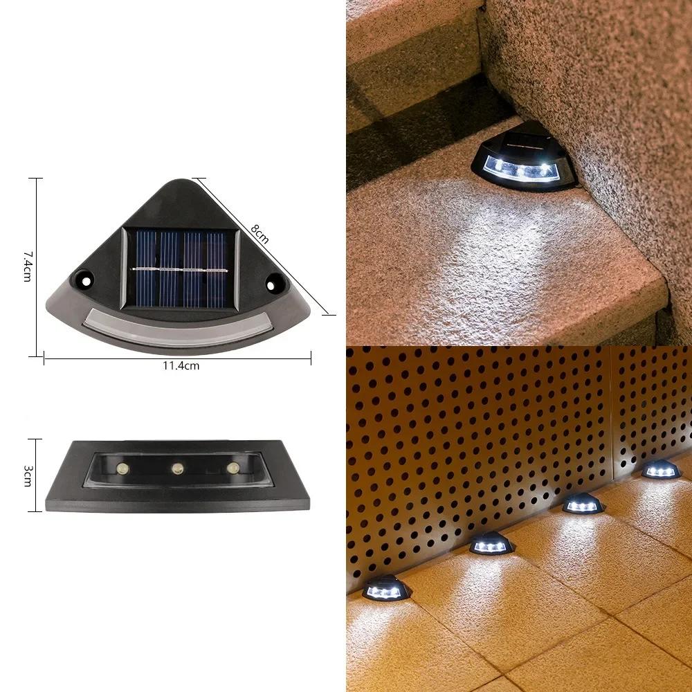 Solar Powered Step Lights Outdoor Garden Staircase Patio Walkway LED Decorative Lights Waterproof for Home Steps Outdoor Light