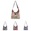 Embroidery Style Tassel Large Capacity Shoulder Bag With Zipper Closure For Daily Use
