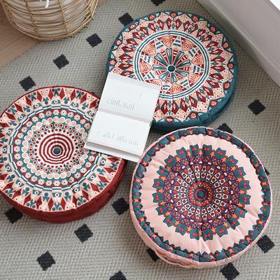 Bohemian Home Thickened Round Floor Cushion Tatami Bay Window Soft Breathable Seat Cushion Chair Pad Meditation Sitting Cushion