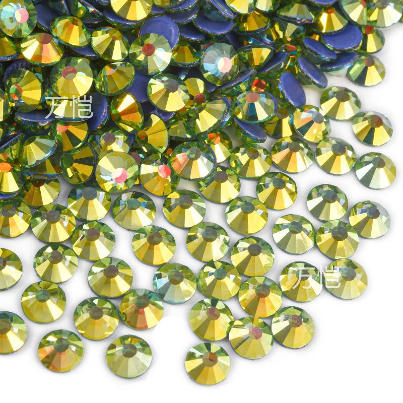 Green Series Glass Hot Drill, Crystal Hot Melt Adhesive Imitation Austrian Hot Drill Diy Clothing Luggage Rhinestone Jewelry Accessories